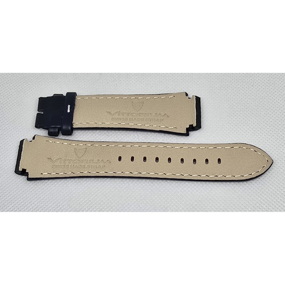 Vittorium Swiss Made Strap Blue Leather New Replacement Watch Strap - Picture 2 of 3